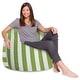 preview thumbnail 138 of 193, Kids Bean Bag Chair, Big Comfy Chair - Machine Washable Cover 48 Inch Extra Large - Canvas Stripes Green and White