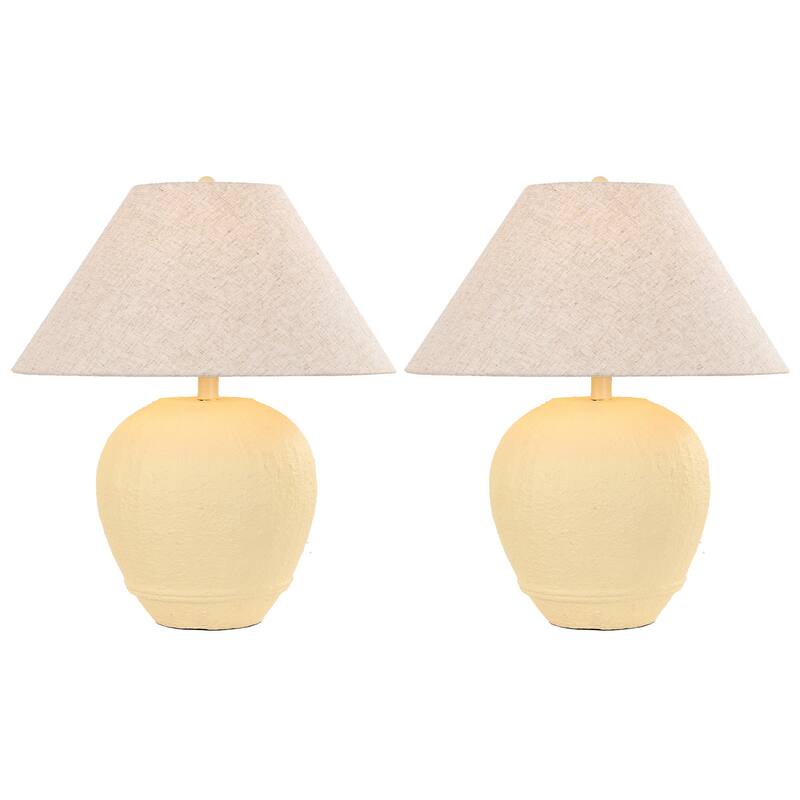 Modern Ceramic Table Lamp with Cone Linen Shade