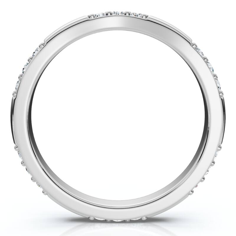 1/3Ct Diamond Contour Wedding Guard Ring Womens Band Gold Lab Grown