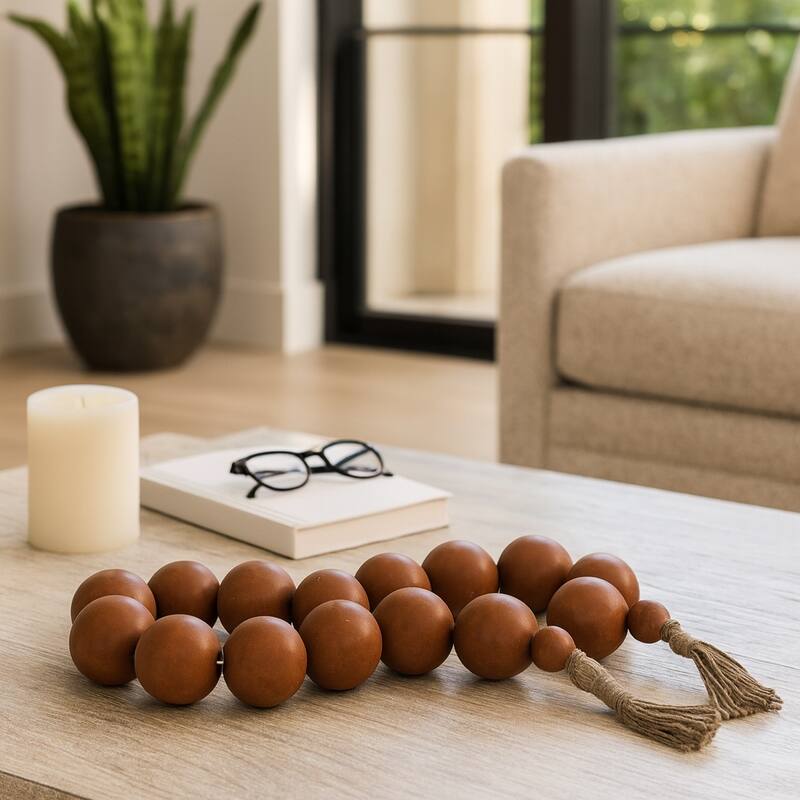 Ecomix Jute Decorative Garland with Tassels Bartholomew - 3" Brown - 53" x 3" x 3"