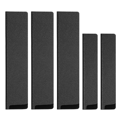 5Pcs Knife Edge Guards ABS Knife Cover Sleeves Blade Protector - Black - 8.6"x2"/6.3"x1.3"