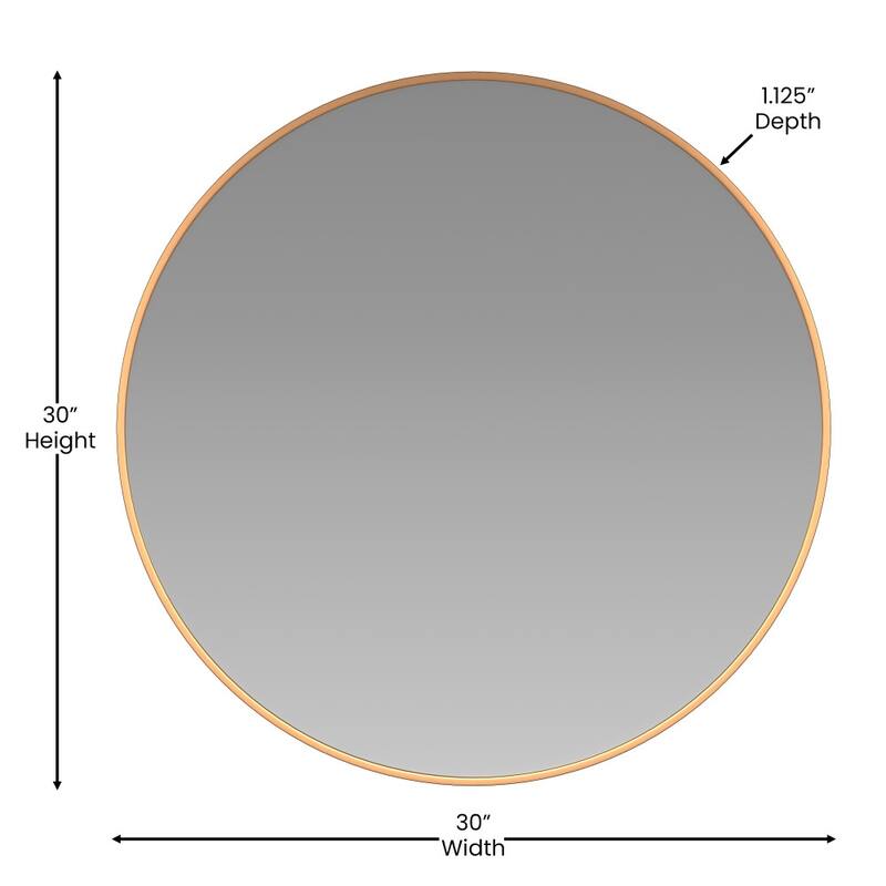 Accent Wall Mount Mirror with Metal Frame - Round Wall Mirror