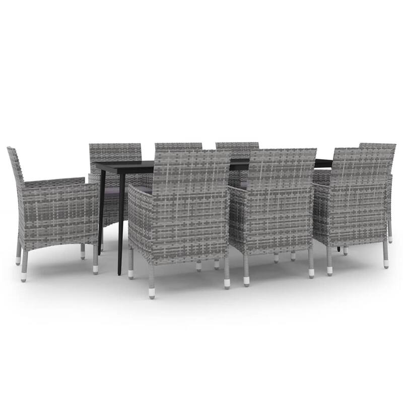 vidaXL Patio Dining Set 3/5/7 Piece Multi Colors 31.5"/55.1" Table Length - 78.7" x 39.4" x 29.1"