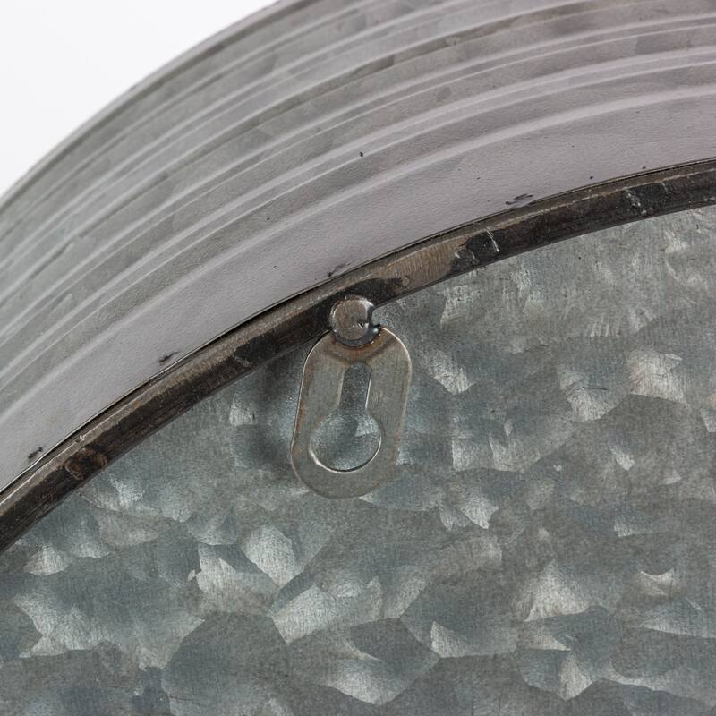 15.7 in. Round Galvanized Metal Hanging Wall Planter