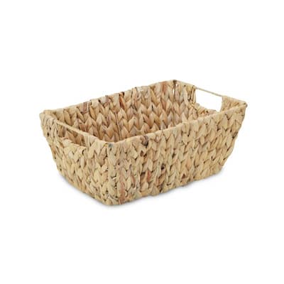 HomeRoots Braided Water Hyacinth Storage Basket