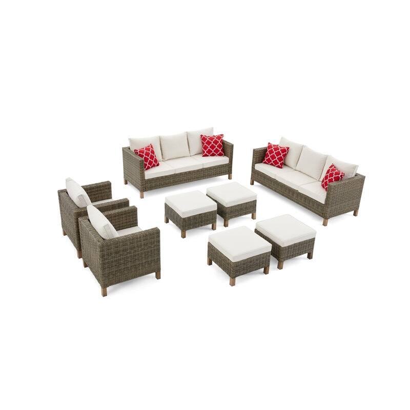 8 Piece Sectional Seating Group with Cushions