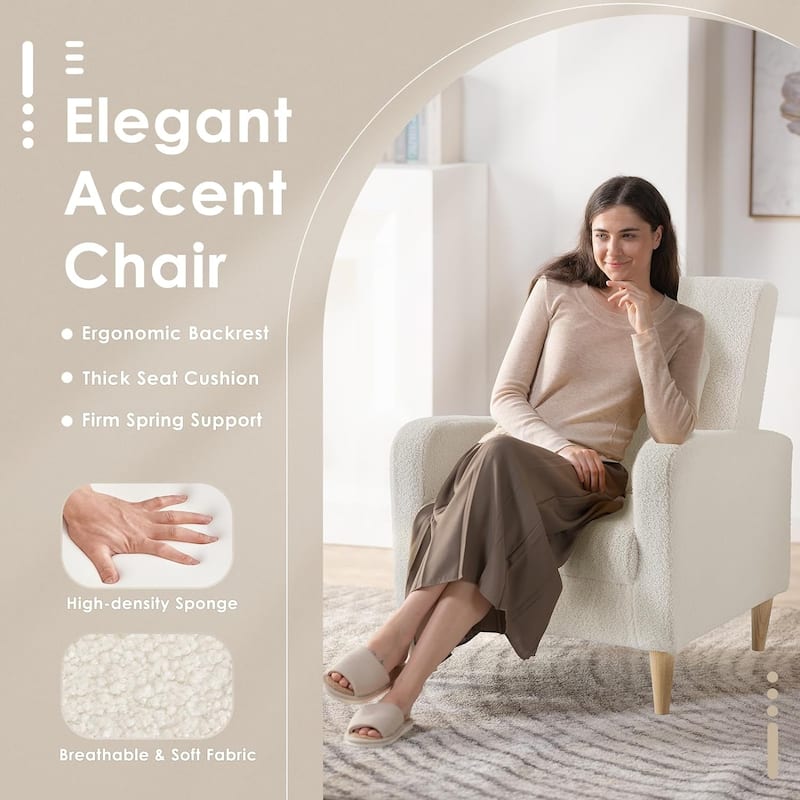 Fabric/Leather Modern Accent Chairs with Lounge Seat