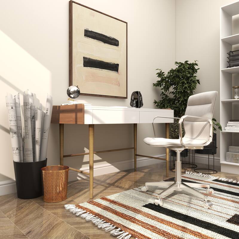 CosmoLiving by Cosmopolitan Gold Metal Small Waste Bin with Laser Carved Floral Design - 9 x 9 x 10