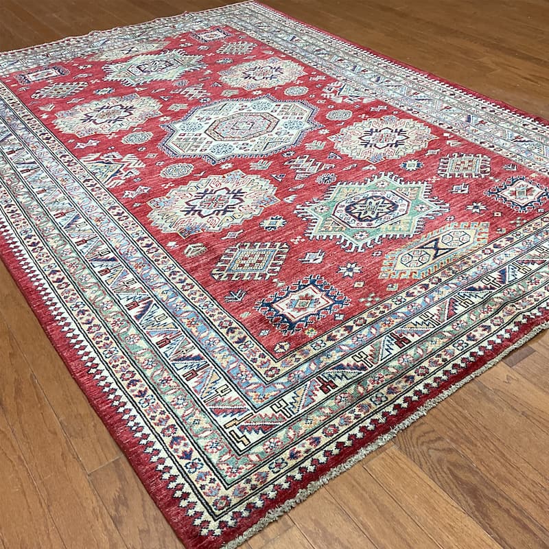 HERAT ORIENTAL Handmade Super Kazak Wool Rug - 5'7" x 7'9"