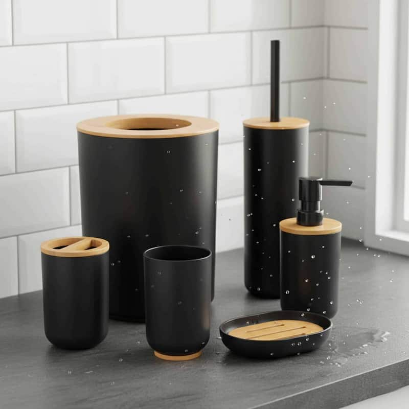 Padang Bathroom Accessories Set Bamboo