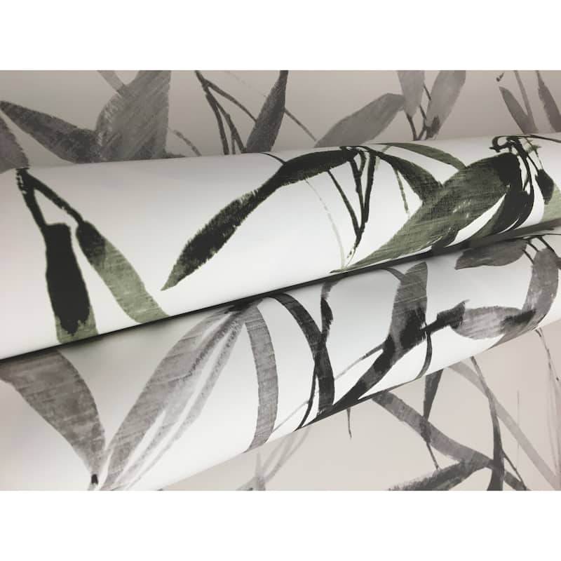 Menton Vinyl Bamboo Ink Wallpaper 27 in x 27 ft = 60.75 sq ft