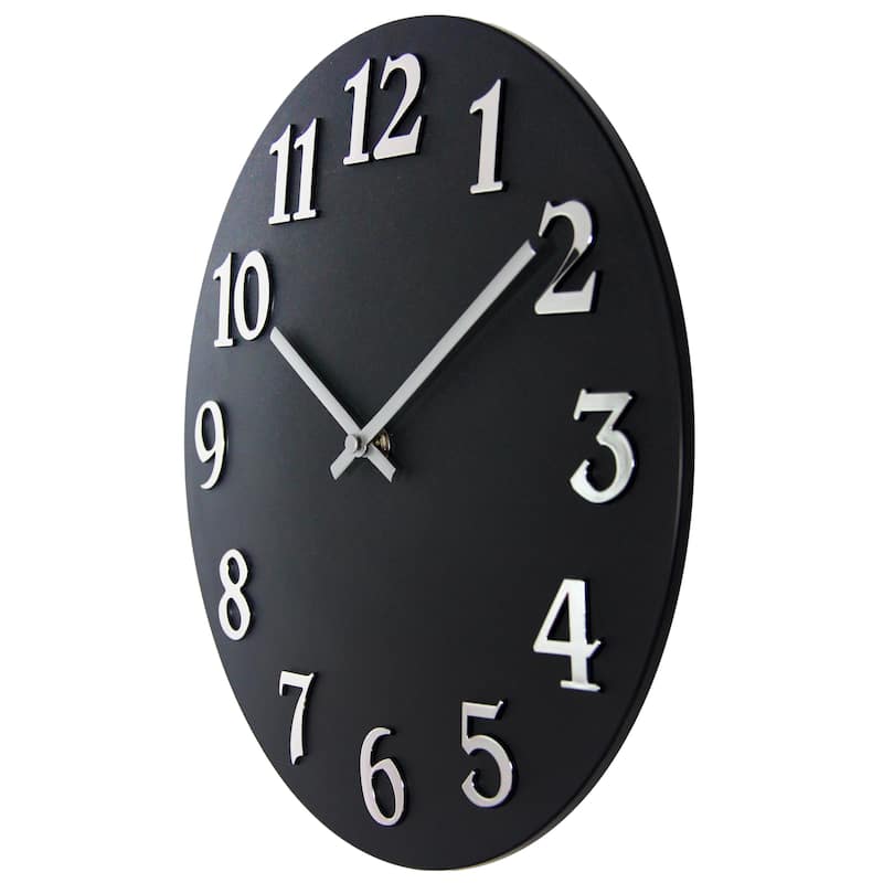 Infinity Instruments Vogue 12-inch Round Wall Clock - 12 x 1.25 x 12