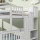 preview thumbnail 4 of 7, White Twin over Full Pine Wood Bunk Bed with Staircase Storage and 2 Drawers, Convertible into 2 Beds
