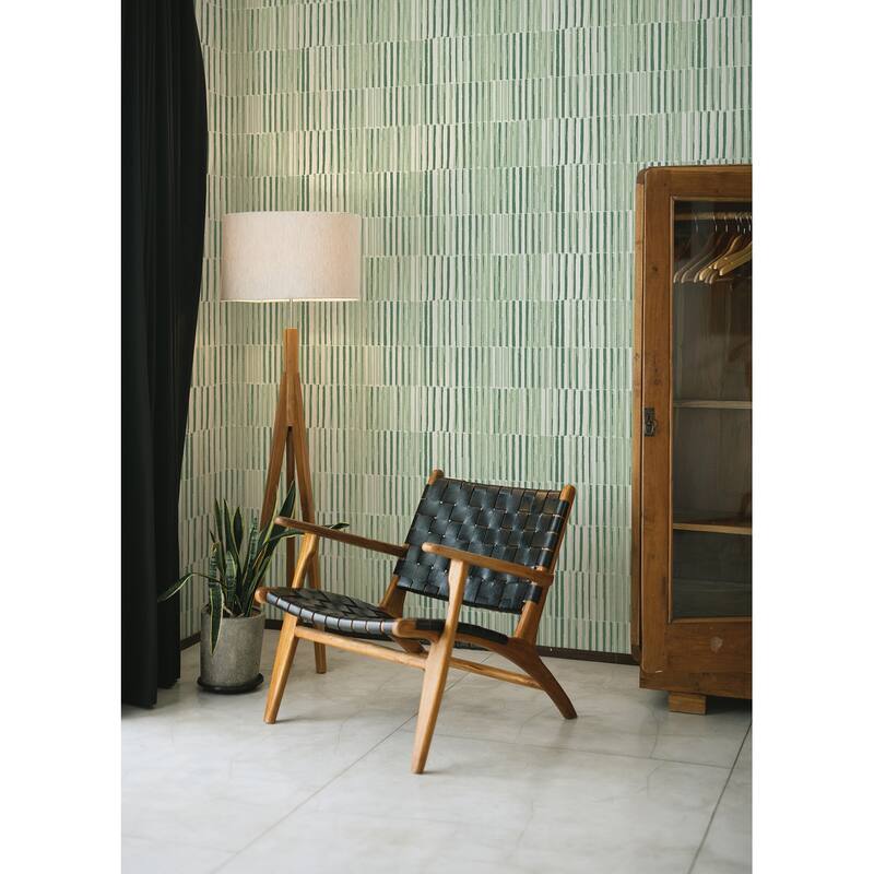 A-Street Prints Sabah Green Stripe Wallpaper