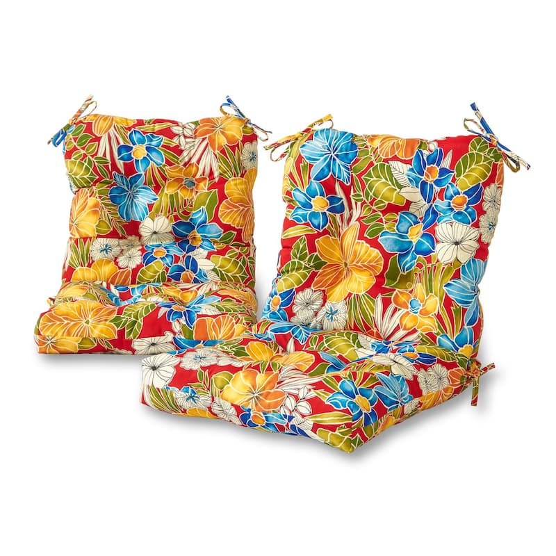 Aloha Floral 21 x 42-inch Outdoor Seat/Back Chair Cushion (Set of 2) (Cushions Only)