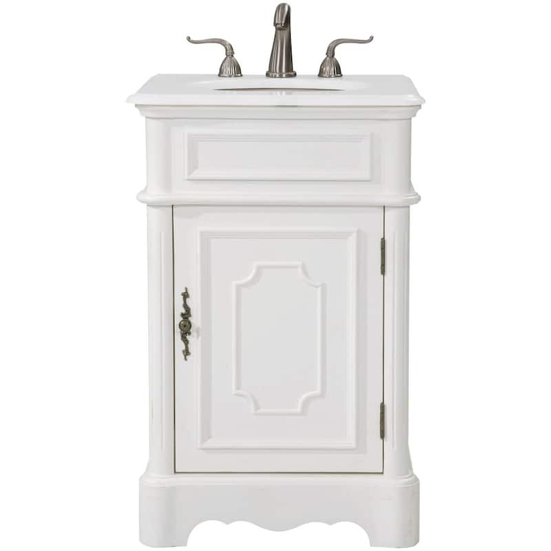 Elegant Lighting VF30421-VW Retro 21" Free Standing Single Basin - Antique White - Painted