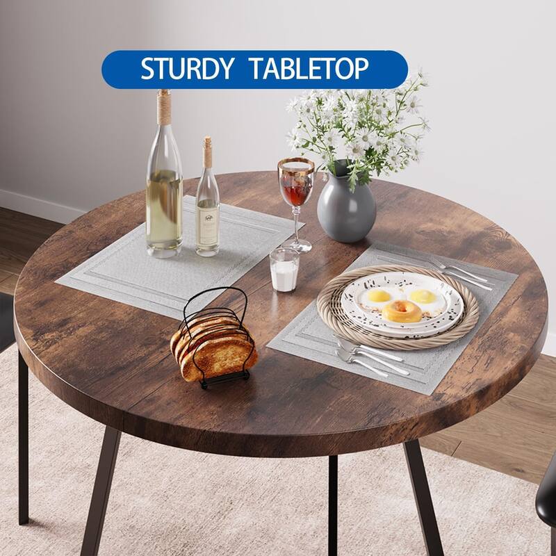 Dining Table Set for 2 with Upholstered Chairs, Kitchen Table and Chairs for 2, 3 Piece Dining Room Table Set