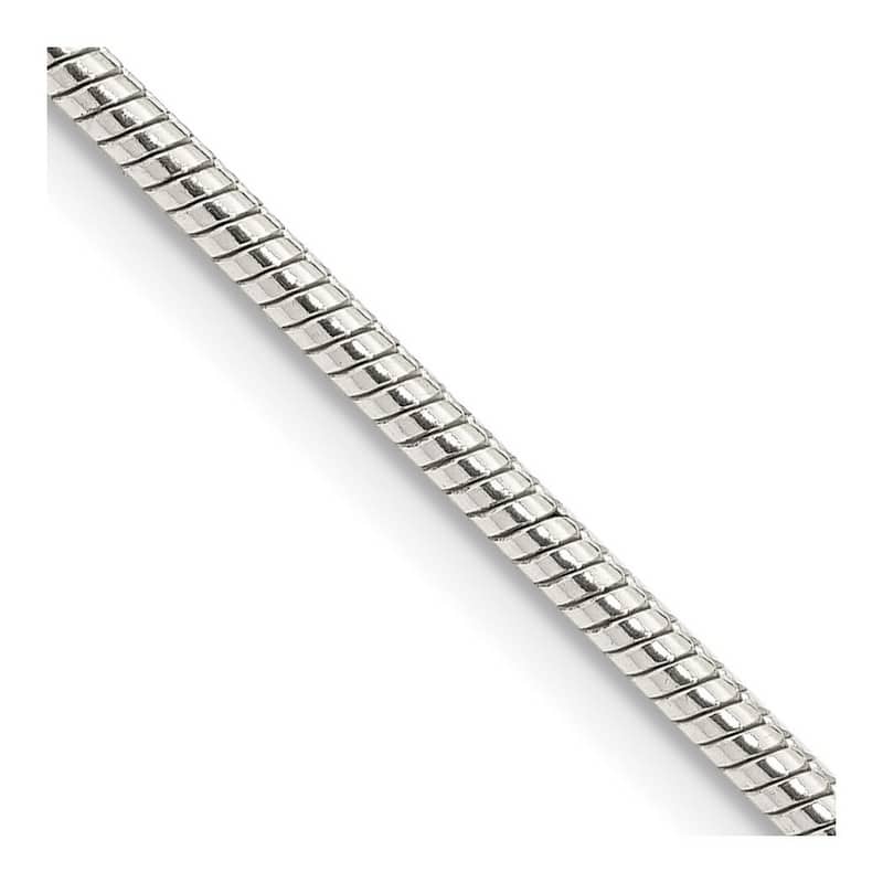 Curata 925 Sterling Silver Solid 2mm Round Snake Chain Necklace (Lobster)
