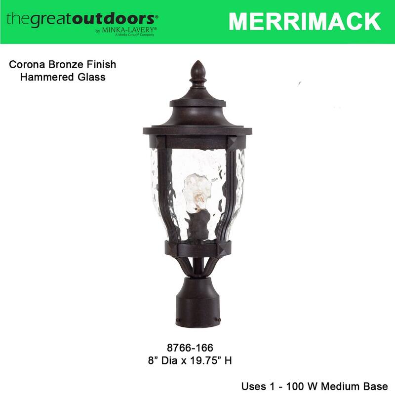 The Great Outdoors 1 Light Post Light from the Merrimack Collection
