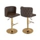 preview thumbnail 16 of 46, Swivel Bar Stools Set of 2, Modern PU Bar Stools with Backs - Counter Height