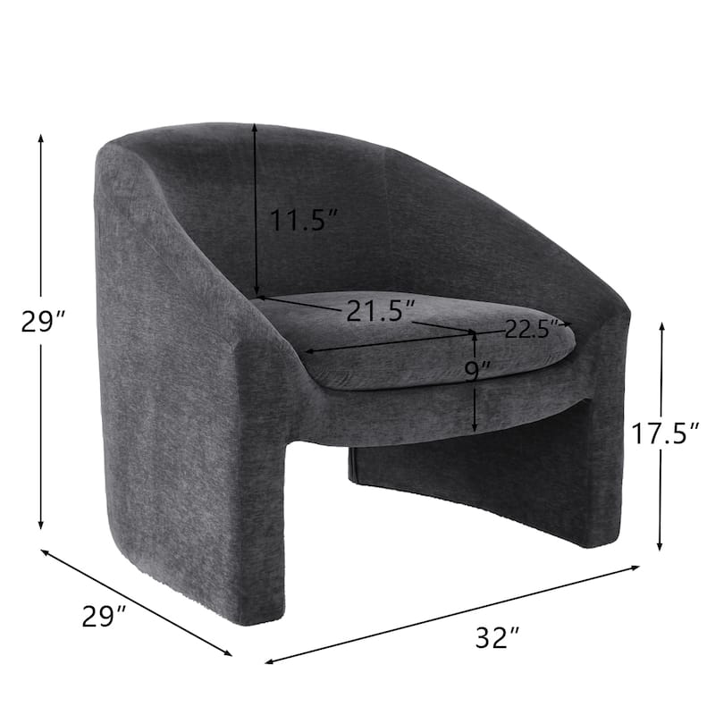 Chenille Upholstered Barrel Chair