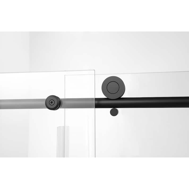 Vanity Art 56–60" W x 76" H Frameless Sliding Shower Door with Clear Tempered Glass