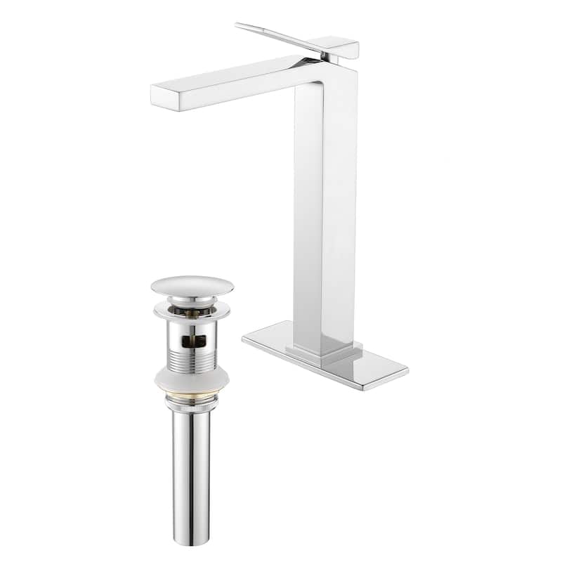 Rbrohant Single Handle Single Hole Bathroom Vessel Sink Faucet, Waterfall Spout Bathroom Faucet,RV Lavatory Vessel Faucet