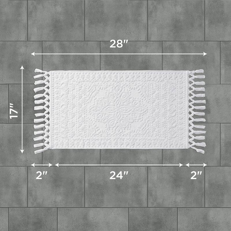 French Connection Nellore Fringe Cotton Bath Rug