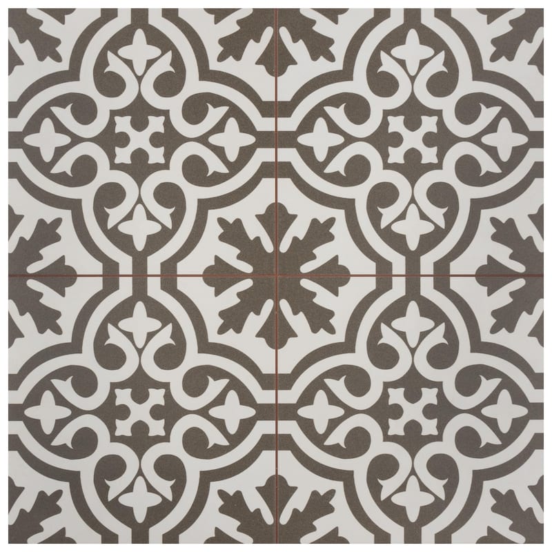 Merola Tile Berkeley Charcoal Brown 17-5/8" x 17-5/8" Ceramic Floor and Wall Tile