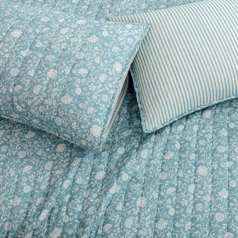 Wonderful Cotton Voile Quilt Set 3 Piece Floral Printed