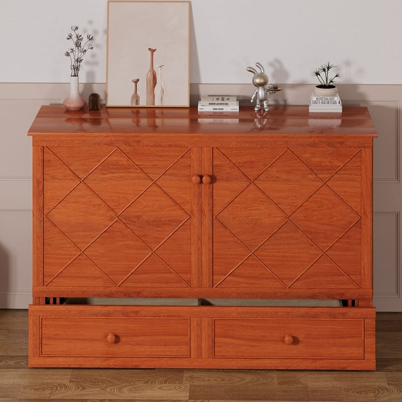 Mixoy Murphy Bed Chest with Mattress and Storage