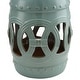 preview thumbnail 3 of 4, Outsunny 14" Multi-Use Ceramic Garden Stool / Round Side Table / Foot Rest with Knotted Ring Design Antique-Blue Green