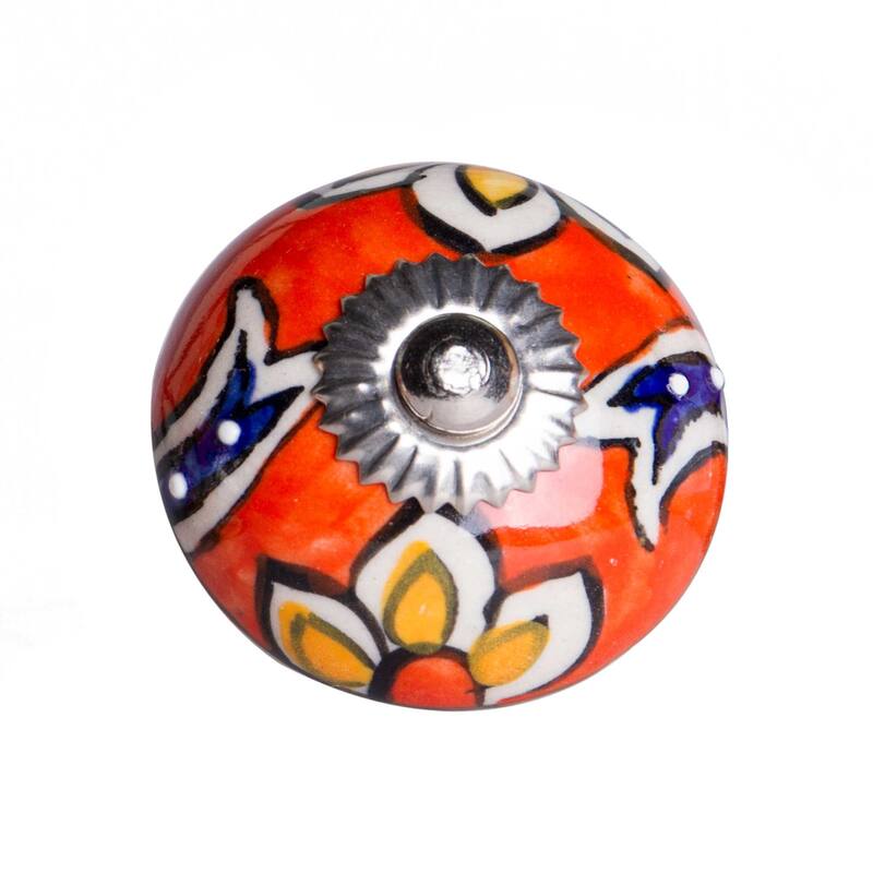 HomeRoots 1.5" x 1.5" x 1.5" Ceramic/Metal Multicolor 8 Pack Knob - 1.5" x 1.5" x 1.5"