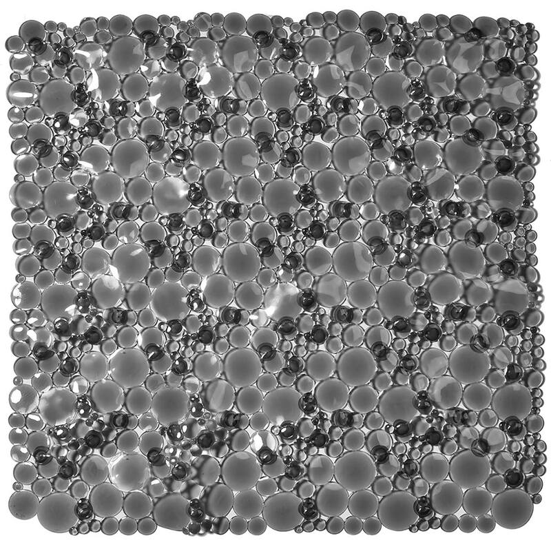 Bubbles Non-Slip Square Shower Mat 20 L X 20 W - Clear Grey