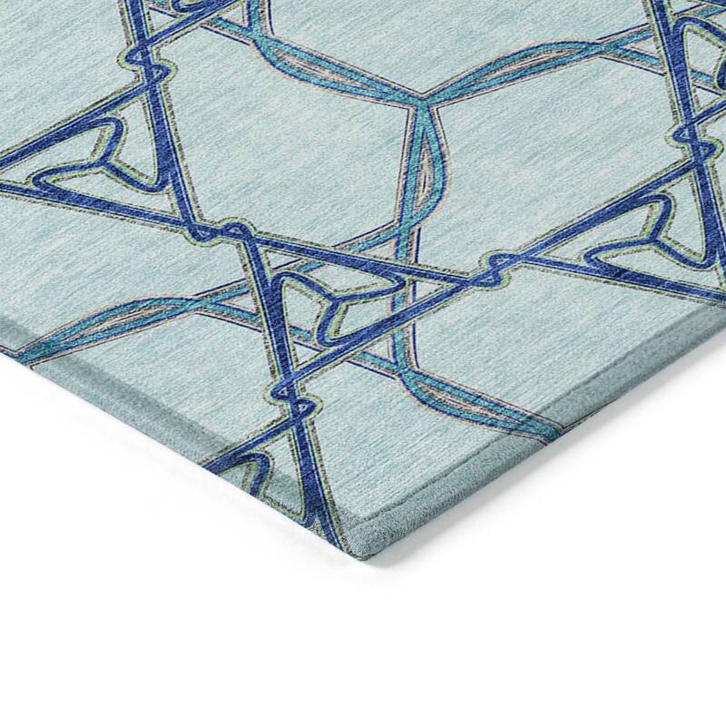 Machine Washable Indoor/ Outdoor Transitional Links Chantille Rug