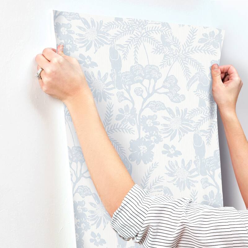 A-Street Prints Jacaranda Light Blue Tropical Trail Wallpaper