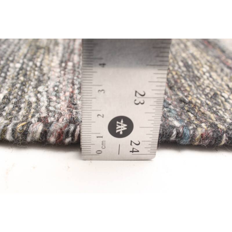 ECARPETGALLERY Flat-Weave Ankara FW Charcoal Wool Kilim - 5'1 x 7'7