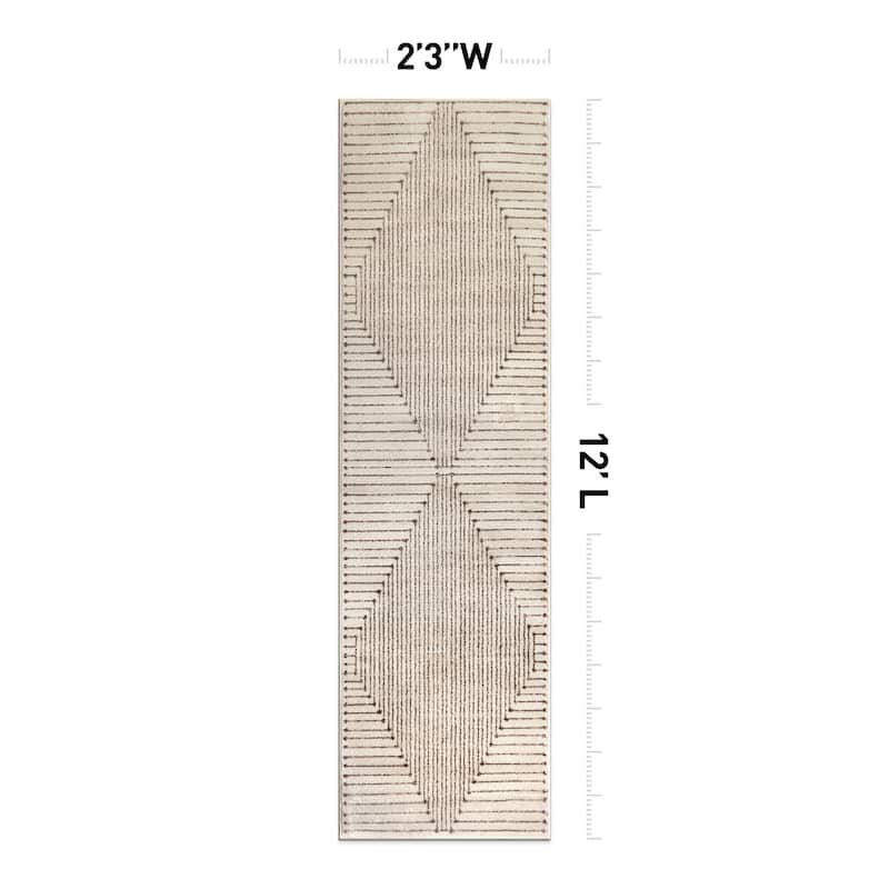 Modern Geometric Durable Area Rug, Pet Friendly for Any Room