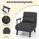 preview thumbnail 18 of 17, Costway Folding 5 Position Convertible Sleeper Bed Armchair Lounge