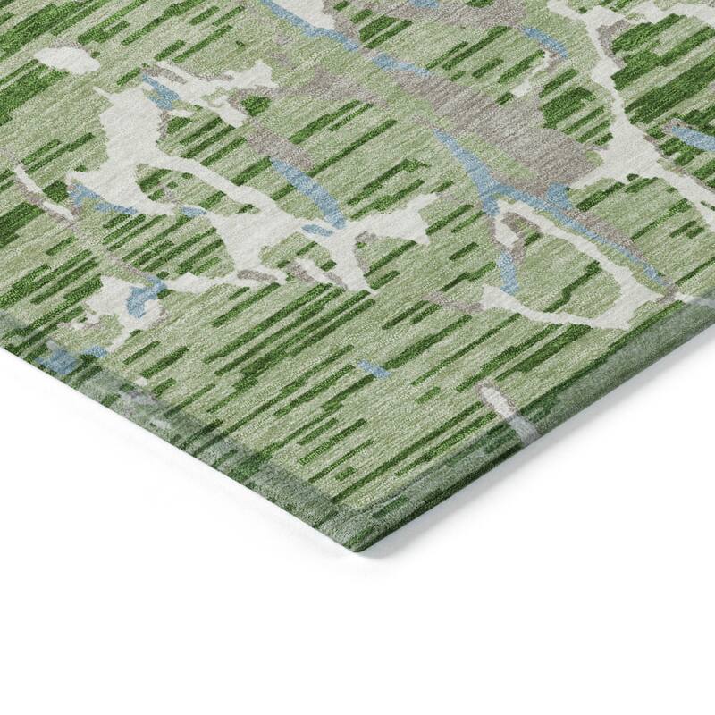 Machine Washable Indoor/ Outdoor Abstract Camo Chantille Rug