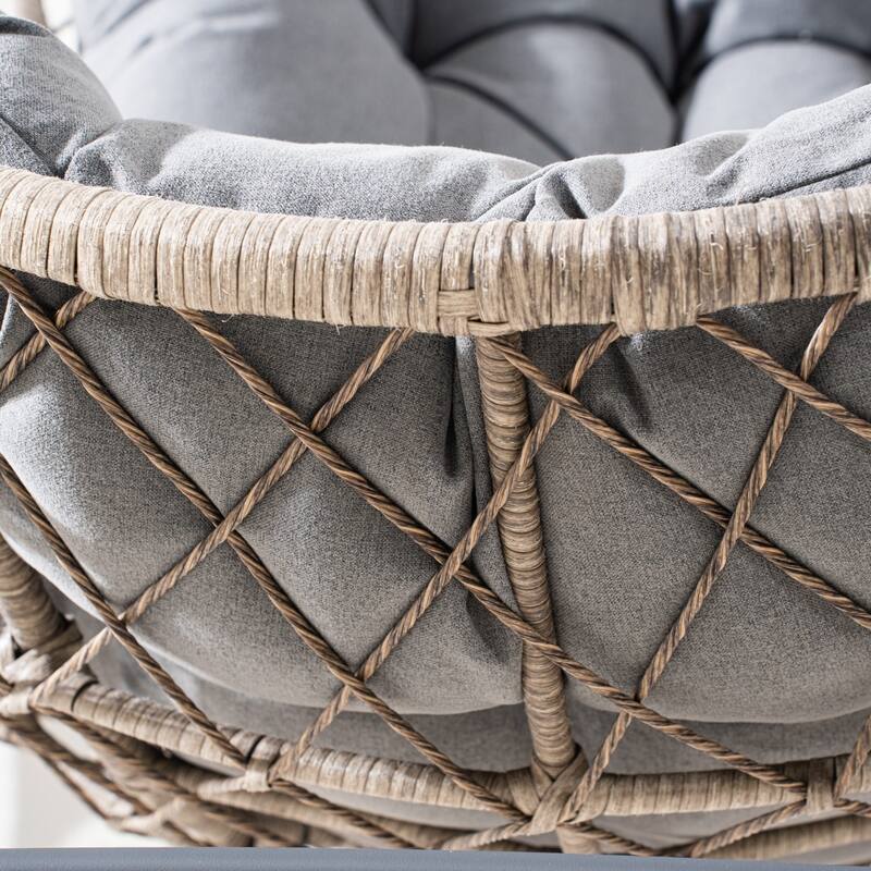 35.83" Outdoor Rocking Chair with Padded Cushion