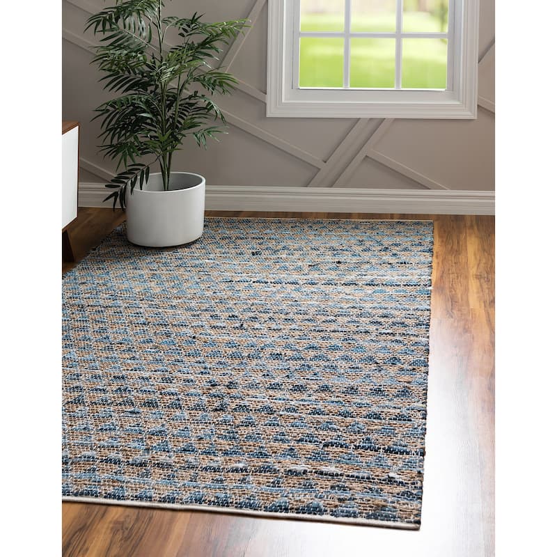 Braided Dosa Collection Area Rug - 9'x12' - Blue-Natural