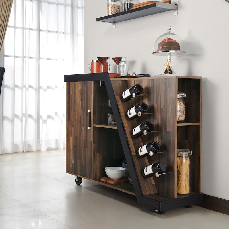 Furniture of America Tern Modern 6-shelf Mobile Wine Cabinet