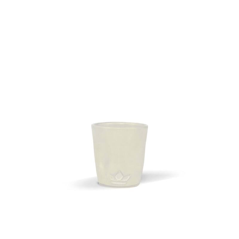 Dented Cup Ceramic - Set of 4 White