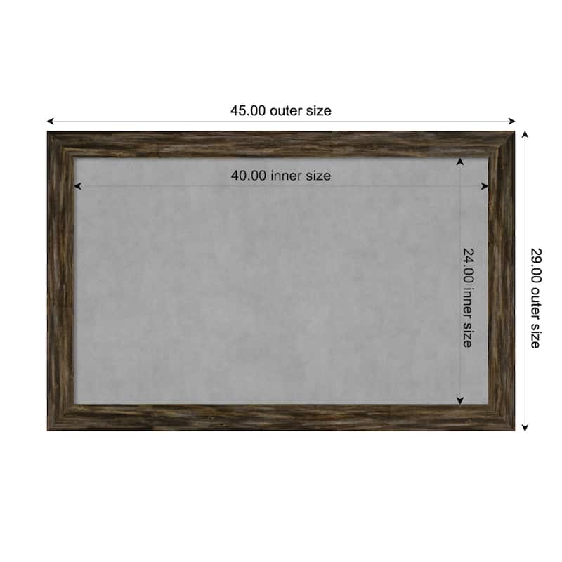 Amanti Art Fencepost Brown Narrow Framed Magnetic Board - Board Size 40x24