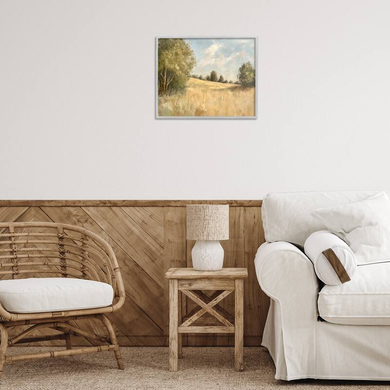 Stupell Classic Country Field Framed Giclee Art Design By Petal Prints Design