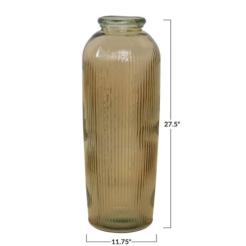 Ribbed Reclaimed Glass Vase