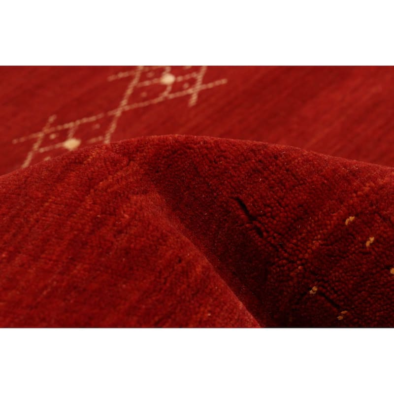Kashkuli Gabbeh Red Rug 4'0" x 5'10" - 4'0 x 5'10
