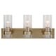 preview thumbnail 1 of 7, Uttermost Cardiff Antique Brass 3 Light Vanity - 10.13"H x 23"W x 5.75"D