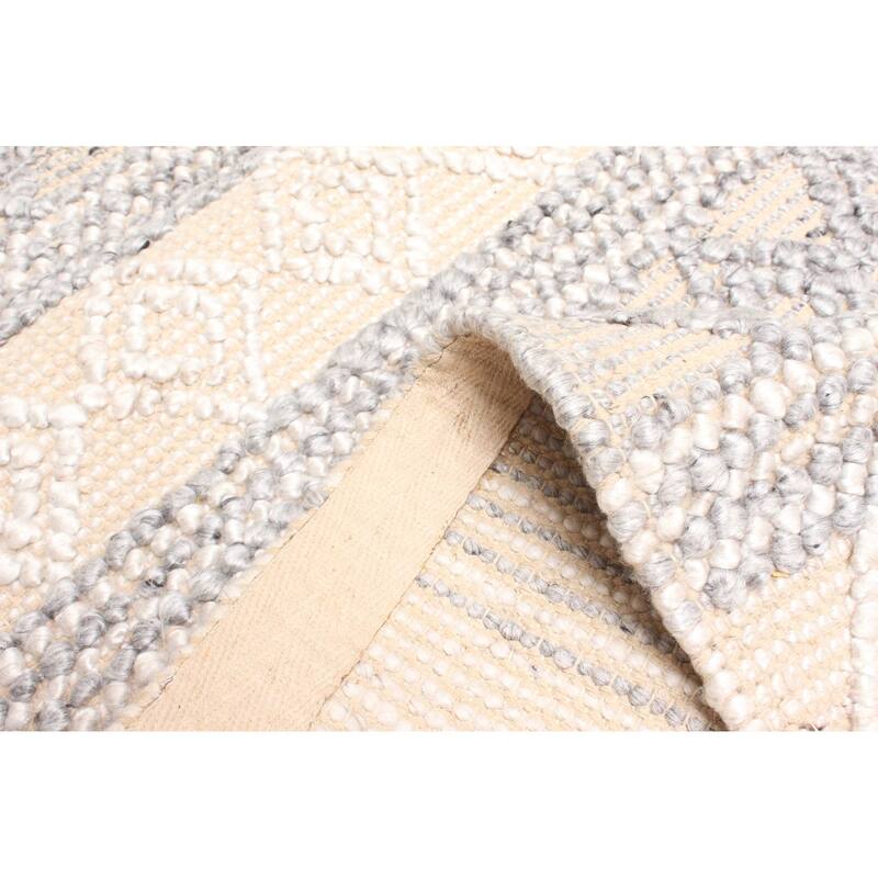 ECARPETGALLERY Braid weave Sienna Grey Wool Rug - 5'3 x 7'5